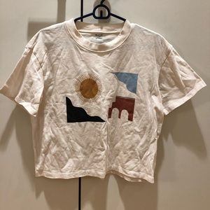 Madewell Abstract Graphic Crop Boxy Tee